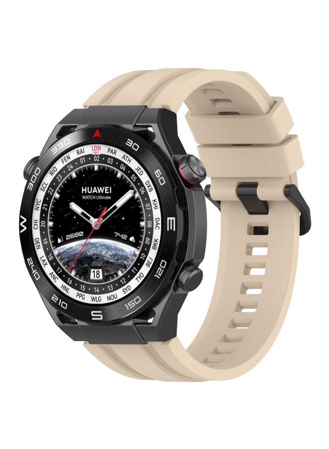 Replacement Strap For Huawei Watch Ultimate Long & Short Sports Solid Color Silicone Watch Band Set Khaki 