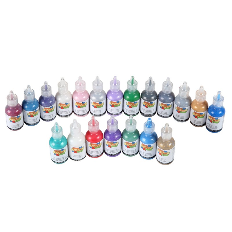 Scribbles Bulk Buy: Scribbles Glitter 3D Paint Glitter - Pack of 20 Glitter, Nontoxic & Permanent Dimensional Paints for Fabrics, T-shirts, Backpacks, Posters, Glass, Wood and More - Image 2