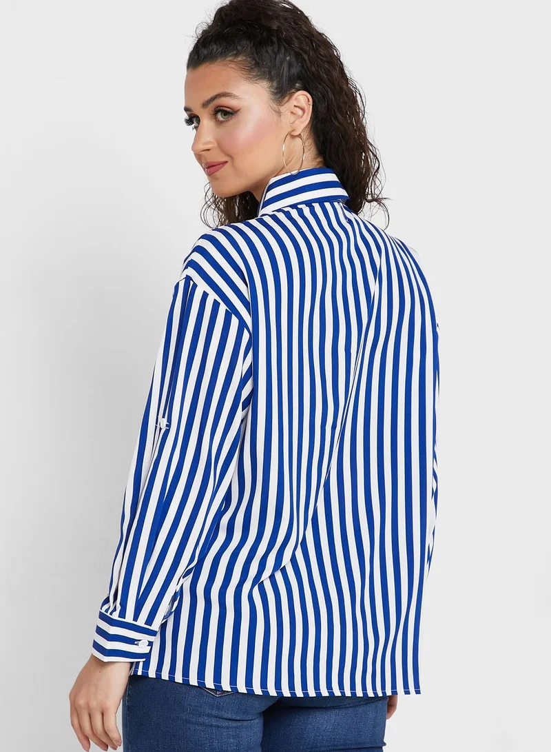 Ginger Zip Pocket Detail Striped Shirt