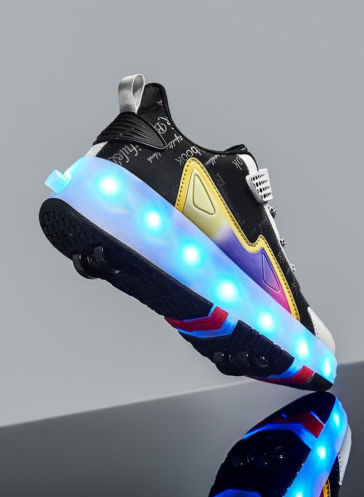 Generic Roller Skates Shoes for Kids 4 Wheels 16 LED Model Colorful Girls Boys Roller Skates Sneaker Can Charge for Beginner More Balanced  - Image 3