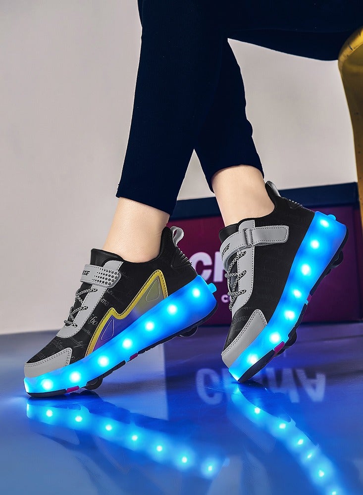 Generic Roller Skates Shoes for Kids 4 Wheels 16 LED Model Colorful Girls Boys Roller Skates Sneaker Can Charge for Beginner More Balanced  - Image 4