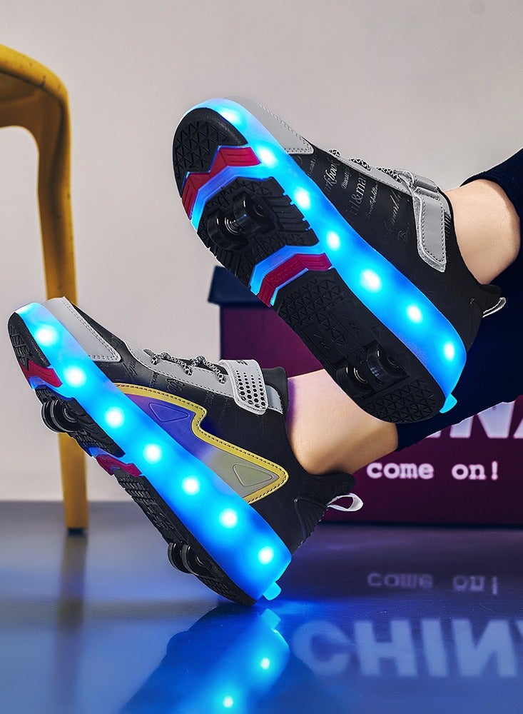 Generic Roller Skates Shoes for Kids 4 Wheels 16 LED Model Colorful Girls Boys Roller Skates Sneaker Can Charge for Beginner More Balanced  - Image 5