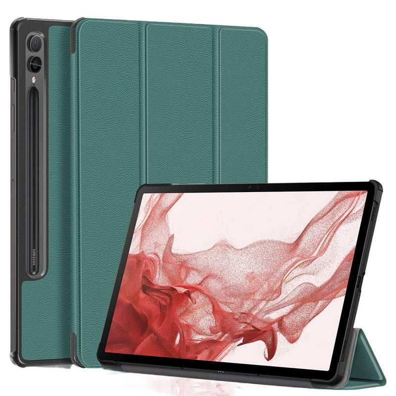 DGG حافظة سامسونج تاب قابلة للطي متوافقة مع Samsung Galaxy Tab S9 FE / Samsung Galaxy Tab S9 باللون أسود مع غطاء حماية ووظيفة حامل وحمل يومي للتابلت بوظيفة حامل باللون الأسود Samsung. - Image 2