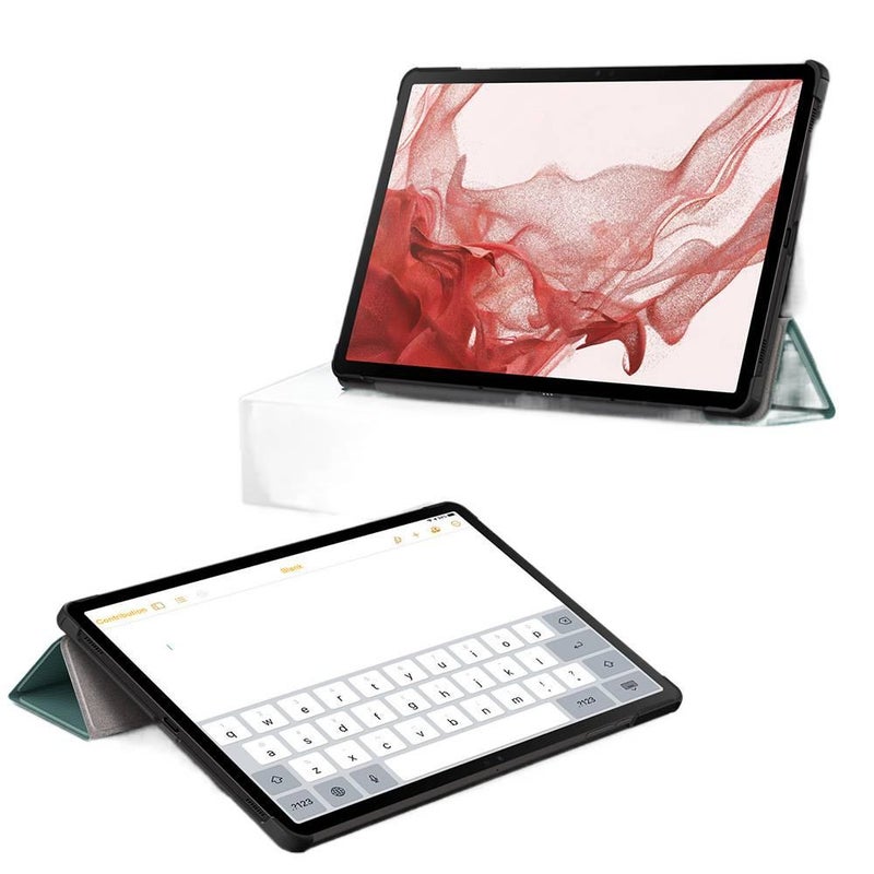 DGG حافظة سامسونج تاب قابلة للطي متوافقة مع Samsung Galaxy Tab S9 FE / Samsung Galaxy Tab S9 باللون أسود مع غطاء حماية ووظيفة حامل وحمل يومي للتابلت بوظيفة حامل باللون الأسود Samsung. - Image 5