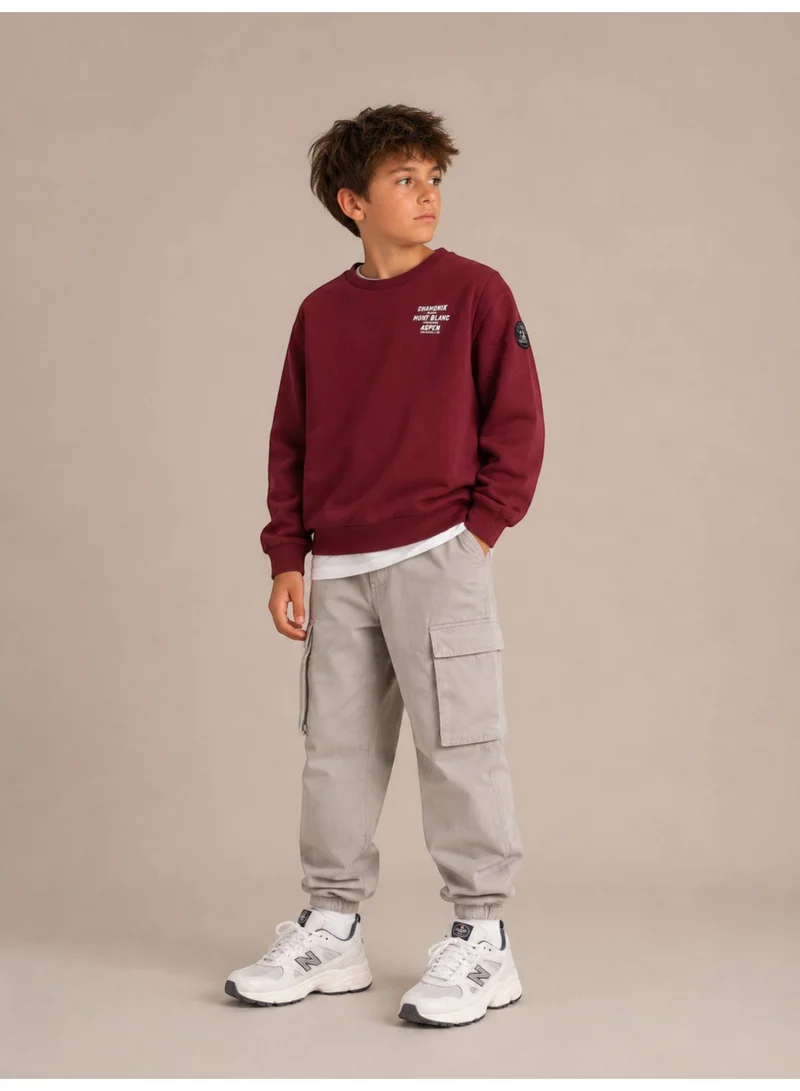 لا مفر الاثنين Boys Graphic Long Sleeve Sweatshirt with Back Print