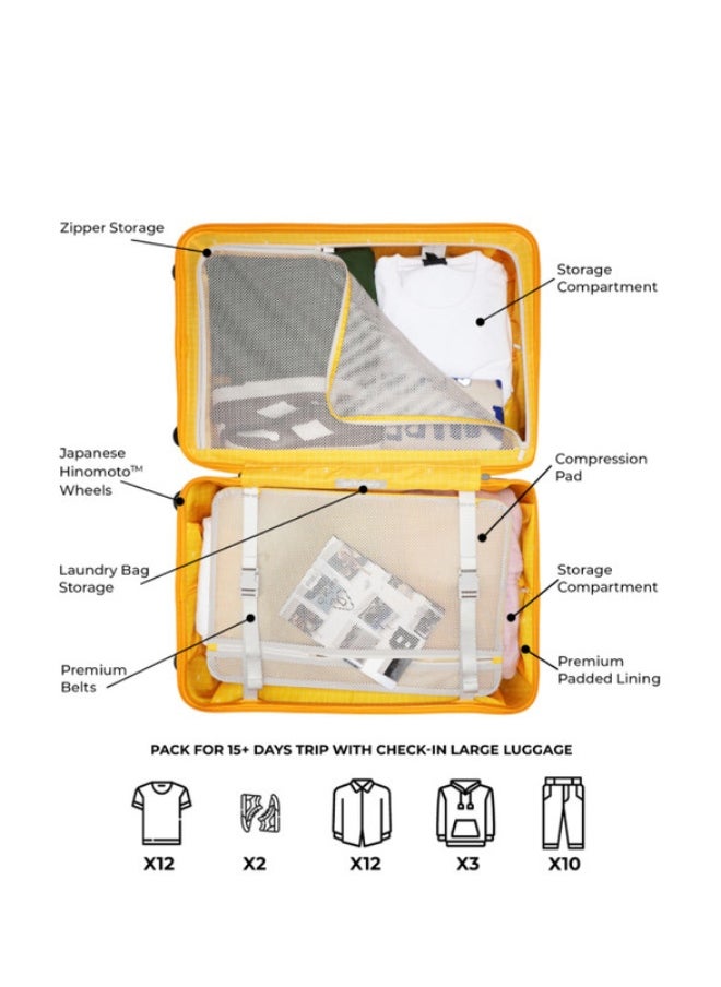 Mokobara - MOKOBARA The Check-in Large Luggage Hardsided 8 Hinomoto Wheels Large Trolley for Long Travels (Blue) - Image 1