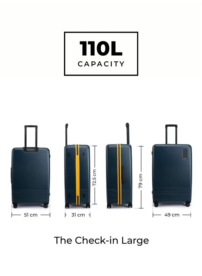 موكوبارا للتجارة ذ.م.م MOKOBARA The Check-in Large Luggage Hardsided 8 Hinomoto Wheels Large Trolley for Long Travels (Blue)