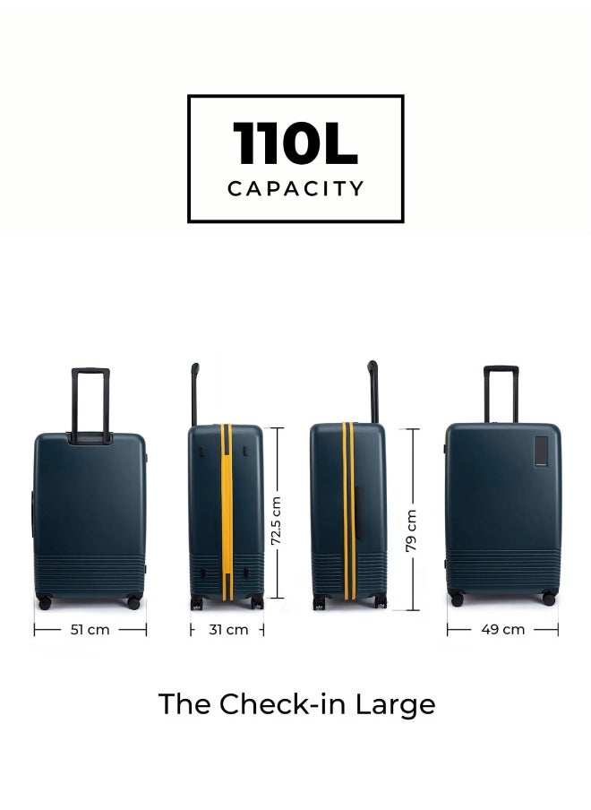 Mokobara - MOKOBARA The Check-in Large Luggage Hardsided 8 Hinomoto Wheels Large Trolley for Long Travels (Blue) - Image 1