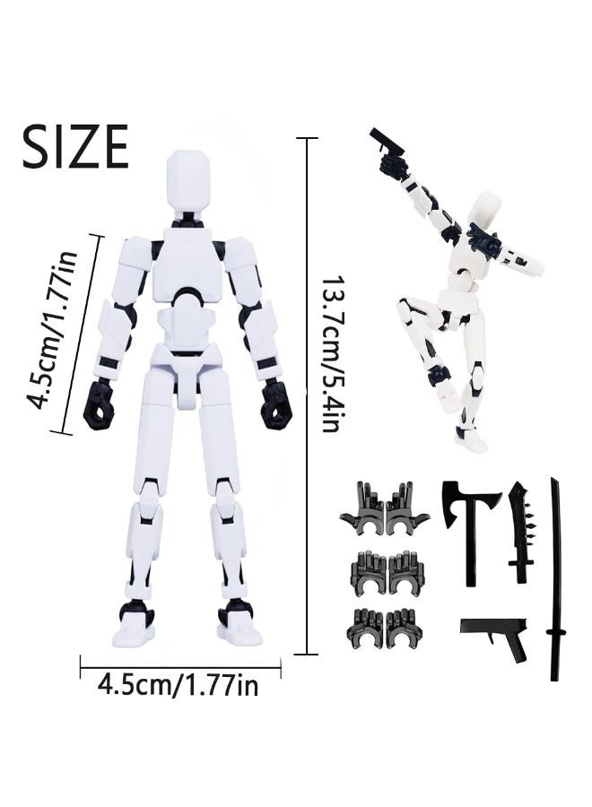 【2-pcs】T13 Action Figure Set, Robot Action Figure 3D Printed robo 13 Articulated, Dummy for Collectors Desktop Decorations, Yellow Red White Blue - Image 4