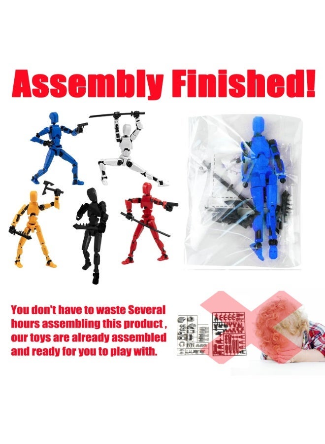 【2-pcs】T13 Action Figure Set, Robot Action Figure 3D Printed robo 13 Articulated, Dummy for Collectors Desktop Decorations, Yellow Red White Blue - Image 2