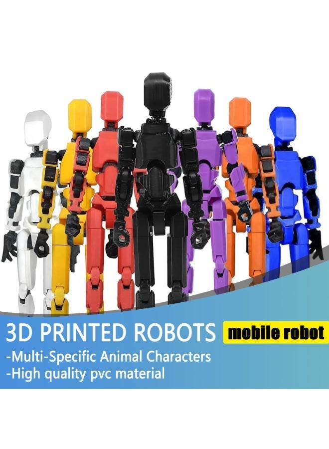 【2-pcs】T13 Action Figure Set, Robot Action Figure 3D Printed robo 13 Articulated, Dummy for Collectors Desktop Decorations, Yellow Red White Blue - Image 3
