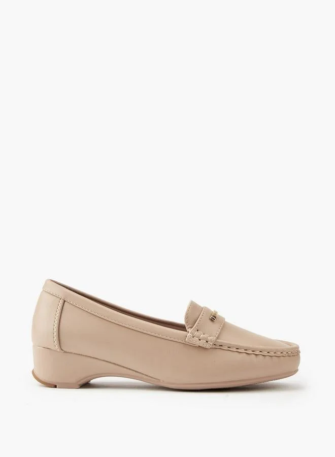 Flora Bella Metal Accent Loafers With Wedge Heels