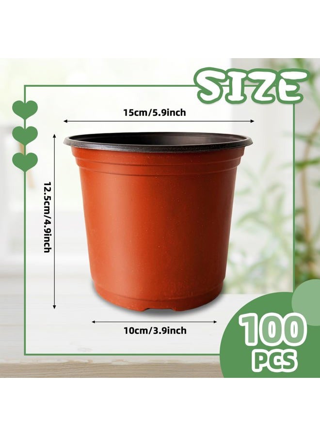 Baaxxango 100 Pcs Plant Nursery Pots,6 Inch Thicker Plastic Seedling Pots with Holes,Seed Starting Pot Flower Plant Container for Succulents,Seedlings,Cuttings,Transplanting - Image 2