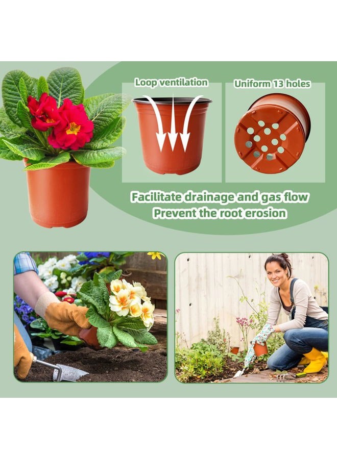 Baaxxango 100 Pcs Plant Nursery Pots,6 Inch Thicker Plastic Seedling Pots with Holes,Seed Starting Pot Flower Plant Container for Succulents,Seedlings,Cuttings,Transplanting - Image 5