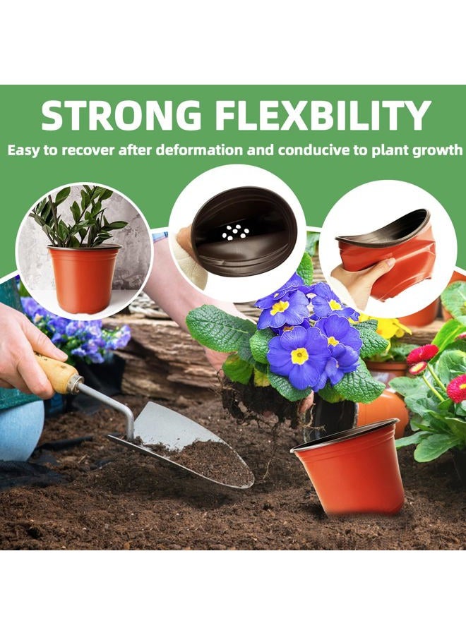 Baaxxango 100 Pcs Plant Nursery Pots,6 Inch Thicker Plastic Seedling Pots with Holes,Seed Starting Pot Flower Plant Container for Succulents,Seedlings,Cuttings,Transplanting - Image 3