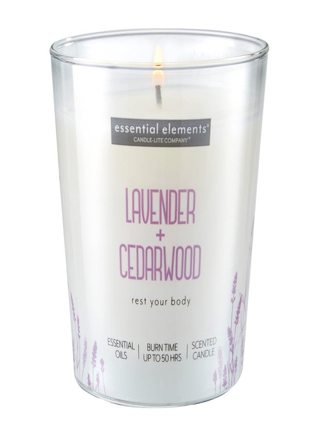 CANDLE-LITE Candlelite Essential Elements 9-Ounce Boxed Jar Candle with Soy Wax, Lavender and Cedarwood - Image 1