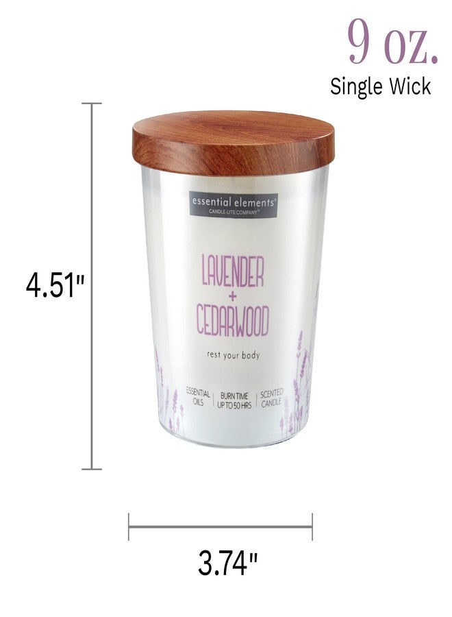 CANDLE-LITE Candlelite Essential Elements 9-Ounce Boxed Jar Candle with Soy Wax, Lavender and Cedarwood - Image 4