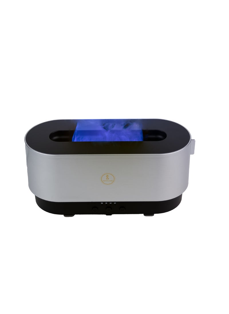 SCENTA FLORA Flame Humidifier - Aromatherapy Device, Intelligent Chip for Power and Overheating Protection, Three Levels of Fog Regulation, Cold and Warm Light Flame Effects