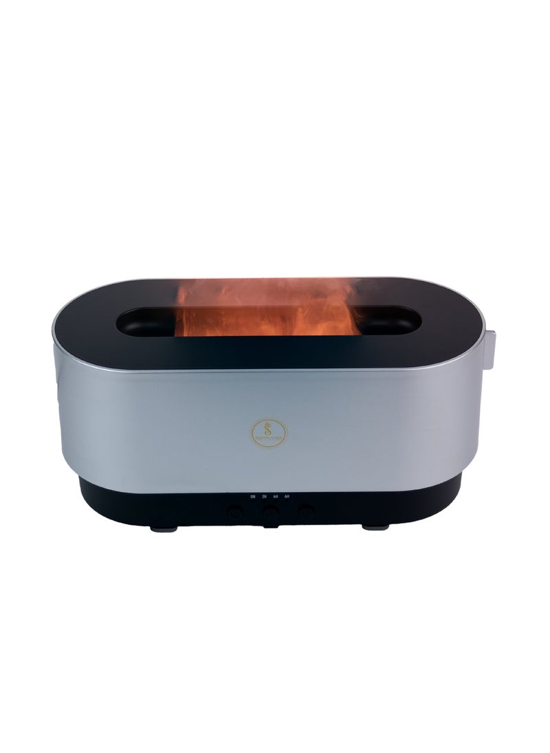 SCENTA FLORA Flame Humidifier - Aromatherapy Device, Intelligent Chip for Power and Overheating Protection, Three Levels of Fog Regulation, Cold and Warm Light Flame Effects