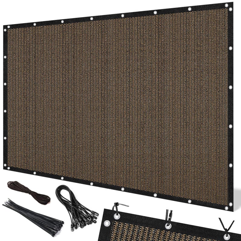 Artpuch 90% Sun Shade Cloth, 10 x 12 FT Pergola Shade Cover Canopy with Grommets, Sun Screen Fabric Tarp for Patio, Outdoor, Garden, Backyard, Mocha - Image 1