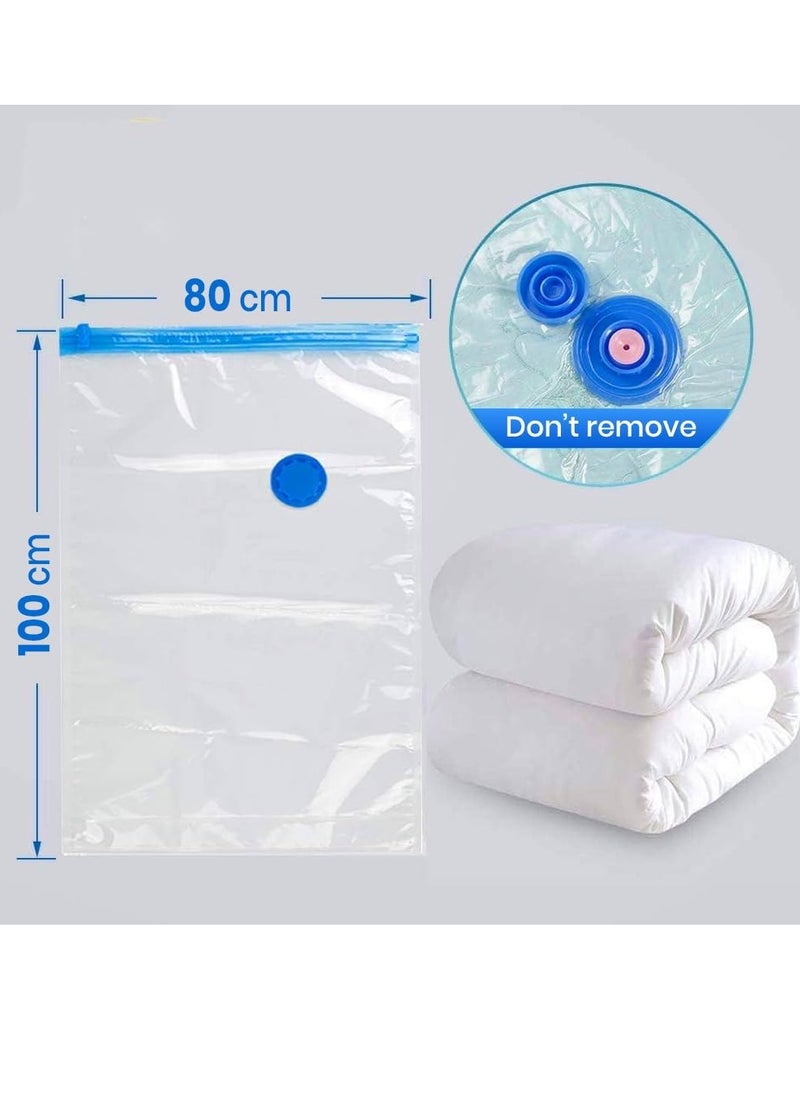 Meetion - Vacuum Compression Storage Bags, 6 Pack Vacuum Bags (2L+2M+1J+1Pump) with free Hand Pump, Vacuum Seal Bag for Clothes, Bedding, Blankets, Pillows, Seasonal Storage for Home & Travelling - Image 1