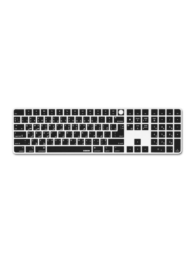 XSKN Arabic Black Silicone Keyboard Cover Skin for 2021 Released Apple 24 inches iMac M1 Chip Magic Keyboard with Touch ID and Numeric Keypad Model A2520 Keyboard Accessories - EU&US Version, K-391 - Image 2