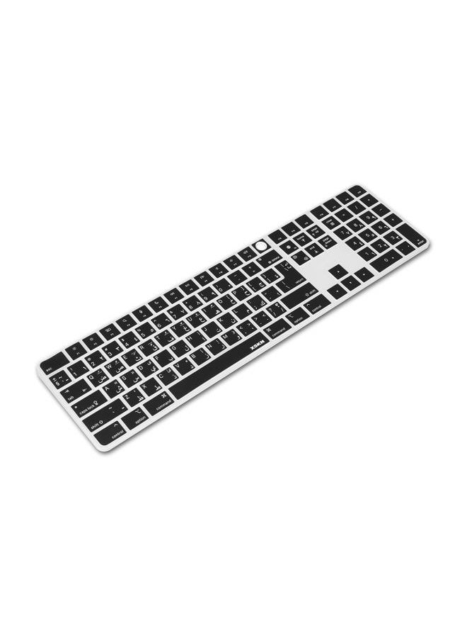 XSKN Arabic Black Silicone Keyboard Cover Skin for 2021 Released Apple 24 inches iMac M1 Chip Magic Keyboard with Touch ID and Numeric Keypad Model A2520 Keyboard Accessories - EU&US Version, K-391 - Image 4