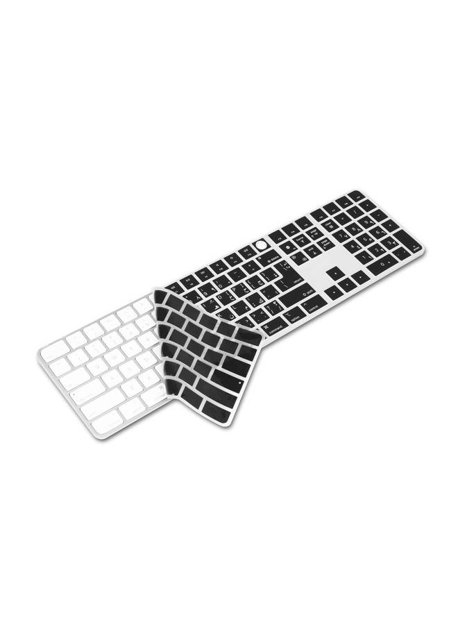 XSKN Arabic Black Silicone Keyboard Cover Skin for 2021 Released Apple 24 inches iMac M1 Chip Magic Keyboard with Touch ID and Numeric Keypad Model A2520 Keyboard Accessories - EU&US Version, K-391 - Image 5