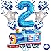 Weenkeey 2nd Birthday Train Balloons Giant Aluminum Foil Balloon Number 2 Mylar for Railroad Party Blue - Image 4
