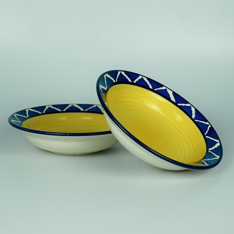 SEPARATE WAY SEPARATE WAY Ceramic Designer Umrao Soup Plate Suitable for Serving Soup,Pasta,Noodles,Pasta,Desserts & Side Dishes(Pack of 2) - Image 1