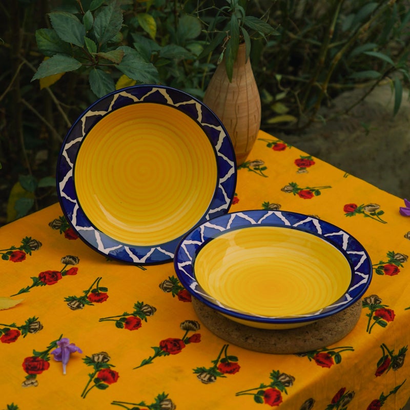 SEPARATE WAY SEPARATE WAY Ceramic Designer Umrao Soup Plate Suitable for Serving Soup,Pasta,Noodles,Pasta,Desserts & Side Dishes(Pack of 2) - Image 2