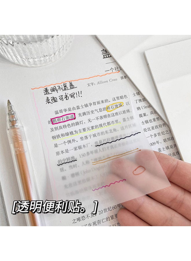 HELPS Pet Transparent Post-it Notes Student Marker Key Paste Style Note Book Creative Message Note Note Sticker - Image 2