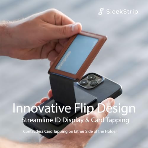 SleekStrip DuoFlip Flippable Magnetic ID Card Holder Leather Phone Wallet for MagSafe with Lanyard - Image 2