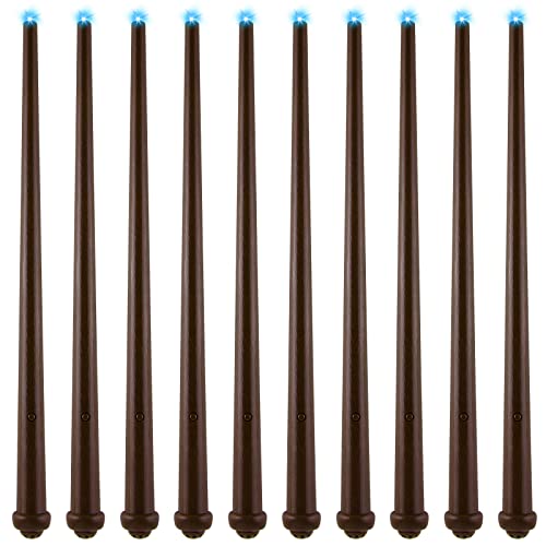 MIAHART 10 Pcs Magic Light up Wands Illuminating Wizard Wands Sound Toy Witch Wands for Halloween Cosplay Masquerade Party Costume Accessory - Image 1