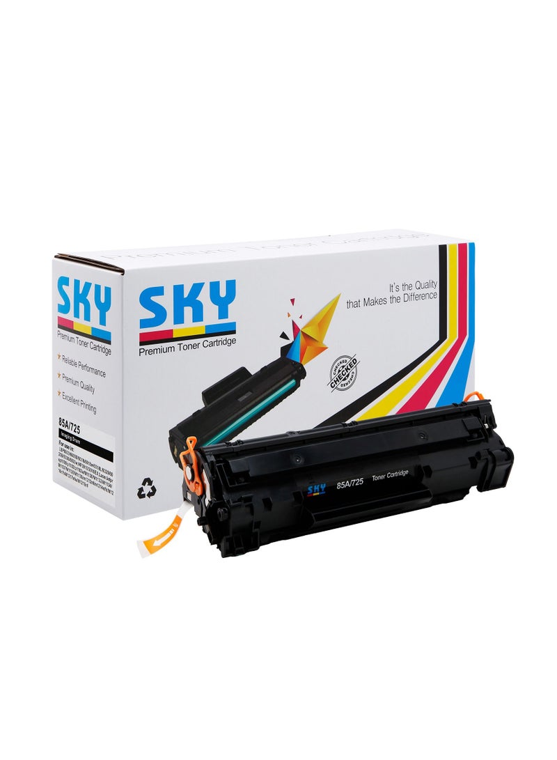 SKY 85A 725 Black Toner Cartridge for HP LaserJet P1102 MFP M1132 and M1212 M1217 Printers - Image 1