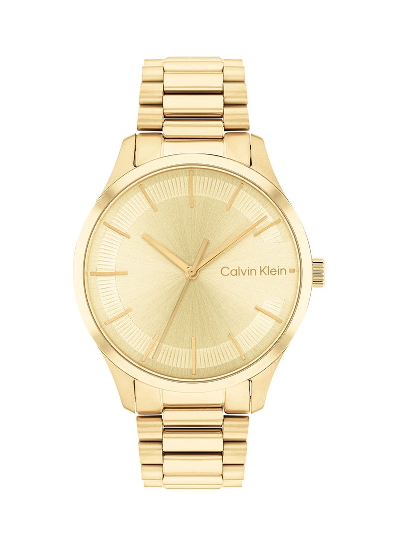 CALVIN KLEIN Analog Round Waterproof  Wrist Watch With Gold Strap 25200043  - Image 2