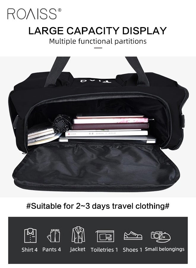 roaiss Unisex Oxford Fabric Multifunctional Luggage Bag Independent Shoe Position Dry and Wet Separation Fitness Shoulder Bag Large Capacity Wearresistant Training Travel Outdoor Sports Bag  - Image 4