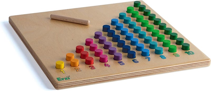 Erzi Educational Game Wooden Counting Board - Learning Material for Understanding Numbers 1 to 10 - Image 1