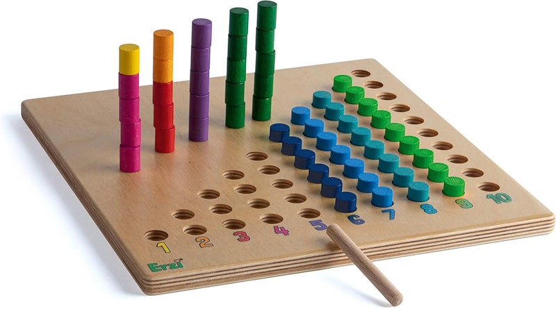 Erzi Educational Game Wooden Counting Board - Learning Material for Understanding Numbers 1 to 10 - Image 3