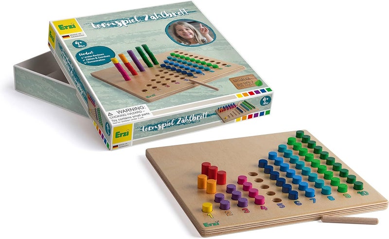 Erzi Educational Game Wooden Counting Board - Learning Material for Understanding Numbers 1 to 10 - Image 2
