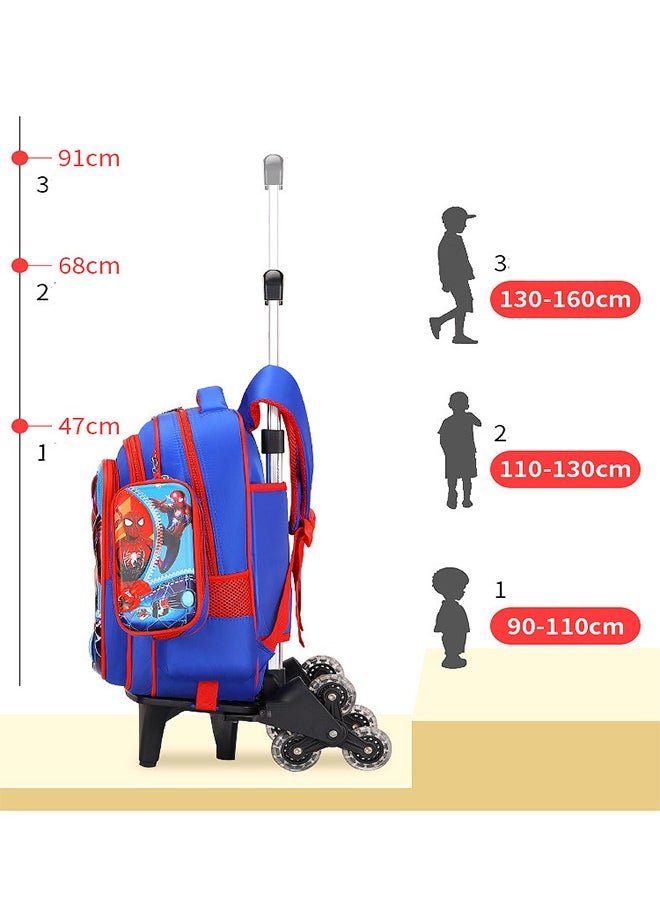 SpiderMan 4-in-1 Trolley Backpack Set with Lunch Bag, Pencil Case, Thermal Insulated, and Easy to Use.