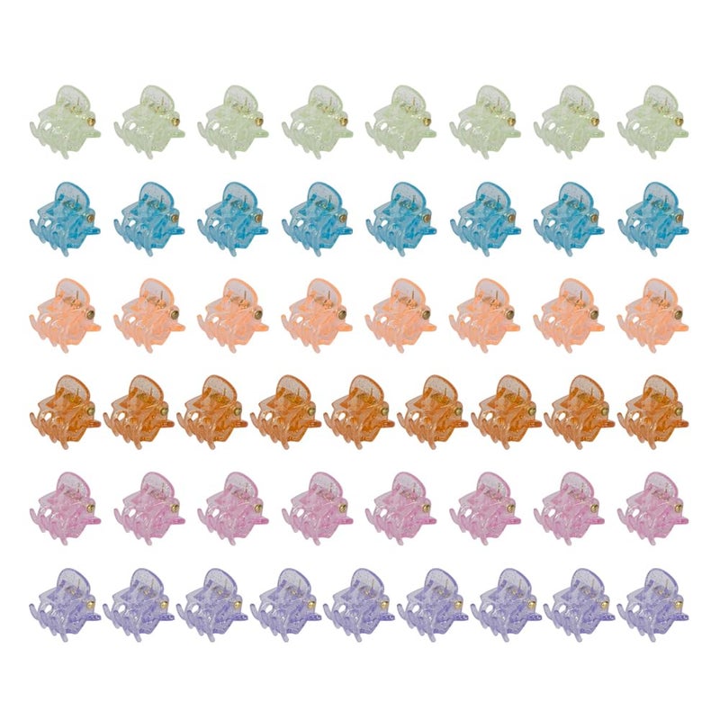 Yongdeli 50 PCS Mini Hair Claw Clipsï¼Œ Bangs Strong Grip Multifunction Clamp Clips. (Glitter) - Image 1