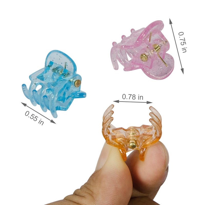 Yongdeli 50 PCS Mini Hair Claw Clipsï¼Œ Bangs Strong Grip Multifunction Clamp Clips. (Glitter) - Image 2