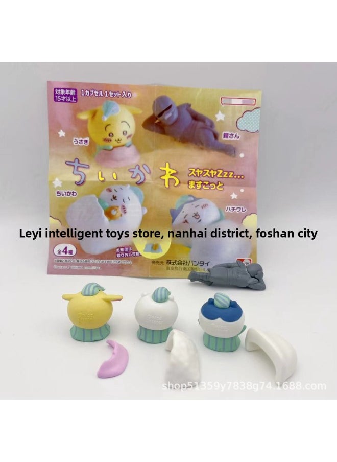 Generic - Self-mocking Bear Sleeping Time Sleeping Article Jiyika Wow Hand-made Model Toy Ornaments Blind Box Grabbing Machine Doll-Color:4 Types Of Octopus Self-mocking Bear (136g) With Egg Paper - Image 1