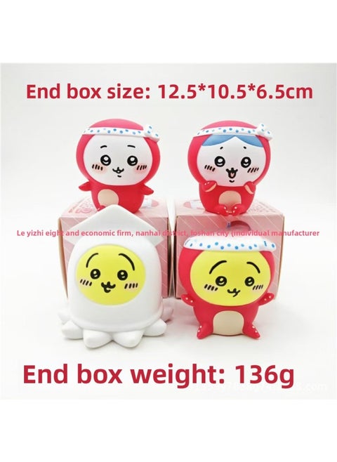 Self-mocking Bear Sleeping Time Sleeping Article Jiyika Wow Hand-made Model Toy Ornaments Blind Box Grabbing Machine Doll-Color:4 Types Of Octopus Self-mocking Bear (136g) With Egg Paper