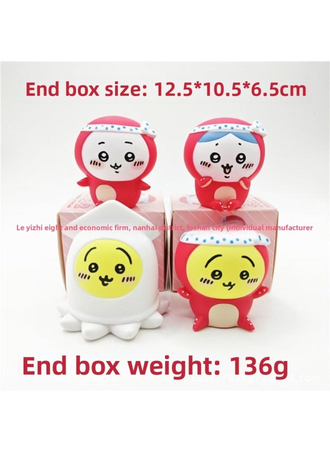 Generic - Self-mocking Bear Sleeping Time Sleeping Article Jiyika Wow Hand-made Model Toy Ornaments Blind Box Grabbing Machine Doll-Color:4 Types Of Octopus Self-mocking Bear (136g) With Egg Paper - Image 1