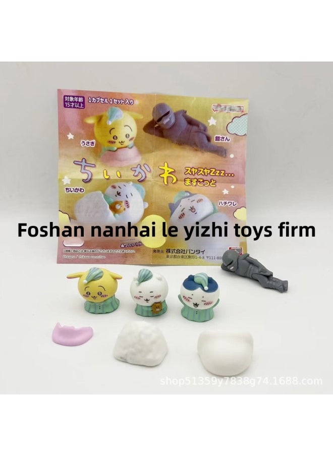 Generic - Self-mocking Bear Sleeping Time Sleeping Article Jiyika Wow Hand-made Model Toy Ornaments Blind Box Grabbing Machine Doll-Color:4 Types Of Octopus Self-mocking Bear (136g) With Egg Paper - Image 1