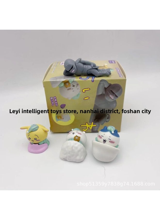 Generic - Self-mocking Bear Sleeping Time Sleeping Article Jiyika Wow Hand-made Model Toy Ornaments Blind Box Grabbing Machine Doll-Color:4 Types Of Octopus Self-mocking Bear (136g) With Egg Paper - Image 1