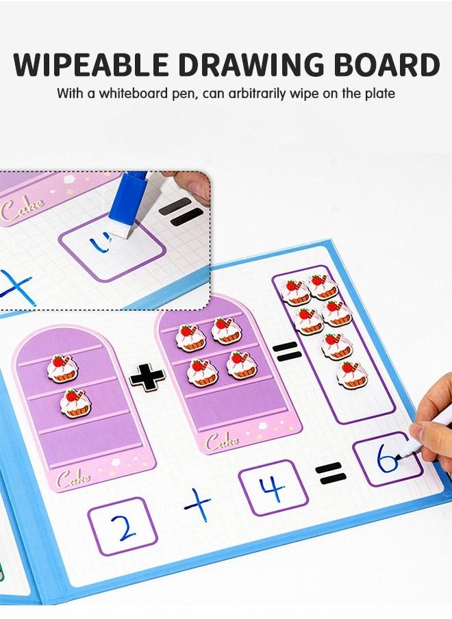 GROIC - Learning Kit Preschool Magnetic Busy Book, 2-in-1 Number Decomposition Teaching AIDS, Mathematics Addition and Subtraction Teaching Tools Fine Motor Skills Learning Book Toy - Image 1