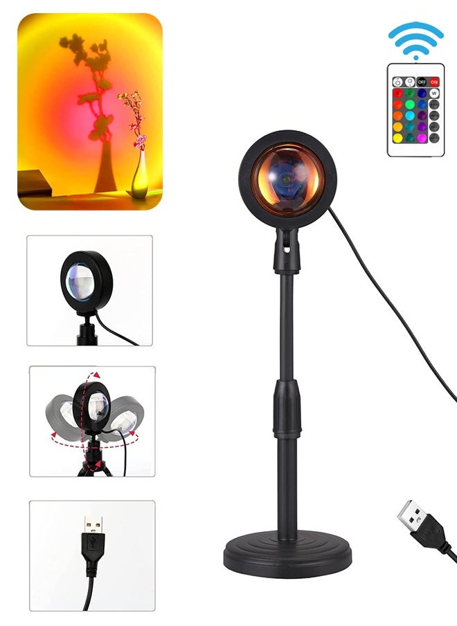 Lemon Sunset Lamp Projection, 16 Colors Sunset Light, Color Changing Lamp with Remote, Atmosphere Night Light Floor Lamp for Photography Party Home Decor  - Image 1